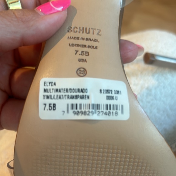 Brand NEW Schutz Elyda Gold Sandal 7.5 - Picture 7 of 8